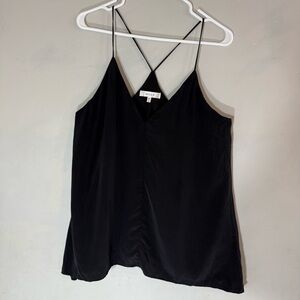 Milly 100% Silk Black Strap Tank Top